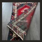 Vintage Turkish red runner 4x2 handmade wool Anatolian design