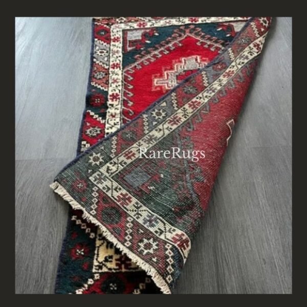 #NO1Sold2c Vintage Turkish red runner 4x2 handmade wool Anatolian design