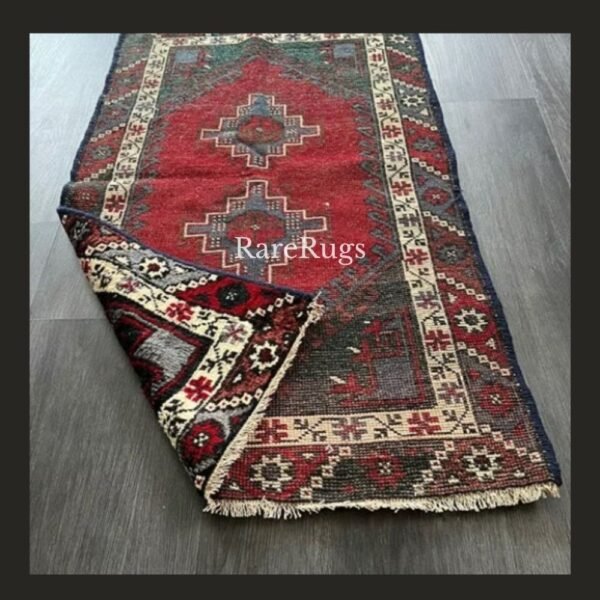 #NO1Sold2d Vintage Turkish red runner 4x2 handmade wool Anatolian design