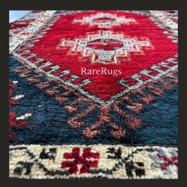 #NO1Sold2e Vintage Turkish red runner 4x2 handmade wool Anatolian design